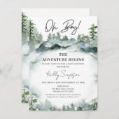 冒険が荒野を始めるシーン赤ちゃんシャワー 招待状 (正面/裏面)