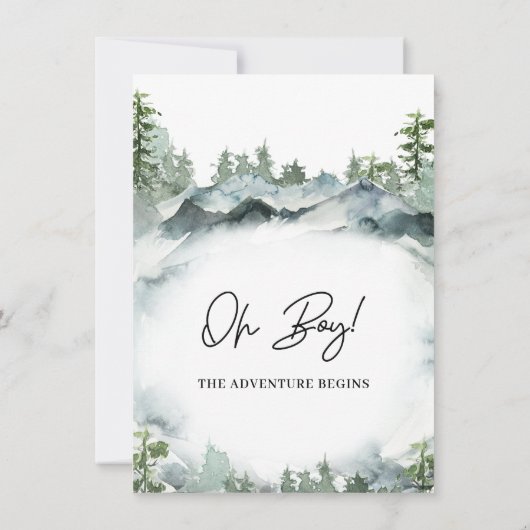 冒険が荒野を始めるシーン赤ちゃんシャワー 招待状 (裏面)