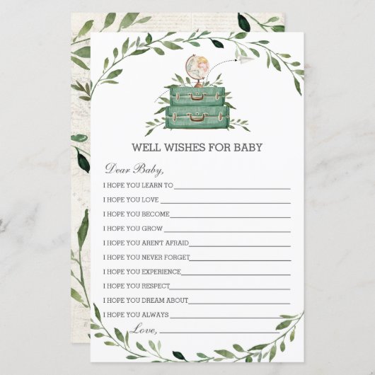 冒険が荷物を始める緑の願いベビー (正面/裏面)