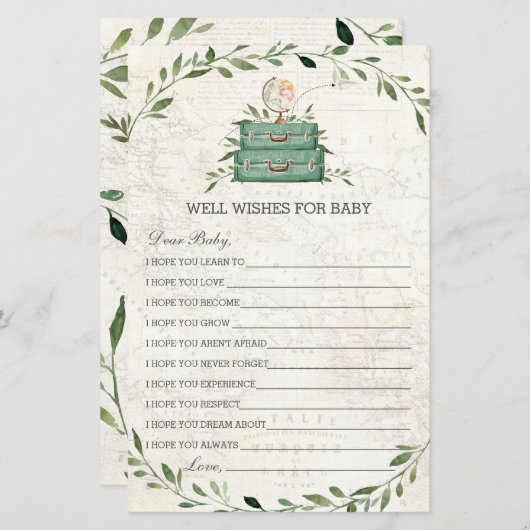 冒険が荷物を始める緑の願いベビー (正面/裏面)