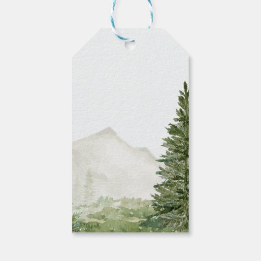 冒険が赤ちゃん男女兼用のシャワーを待つ ギフトタグ (裏面)