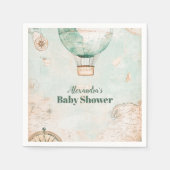 冒険が赤ちゃん男女兼用のシャワーを待つ スタンダードカクテルナプキン (正面)