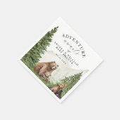 冒険が赤ちゃん男女兼用のシャワーを待つ スタンダードカクテルナプキン (角)