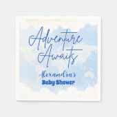 冒険が赤ちゃん男女兼用のシャワーを待つ スタンダードカクテルナプキン (正面)