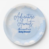 冒険が赤ちゃん男女兼用のシャワーを待つ ペーパープレート (正面)
