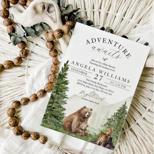 冒険が赤ちゃん男女兼用のシャワーを待つ 招待状