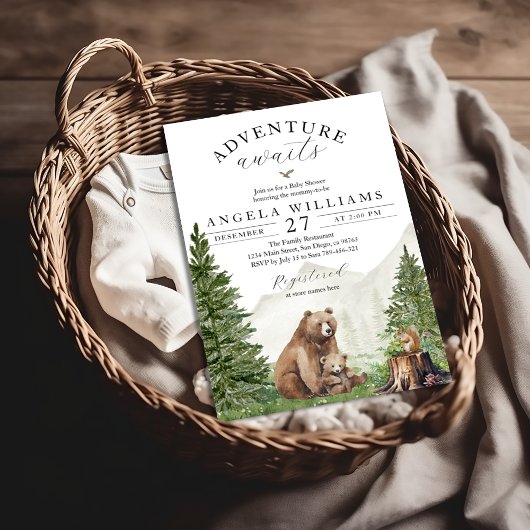 冒険が赤ちゃん男女兼用のシャワーを待つ 招待状