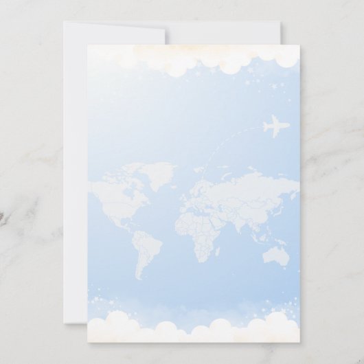 冒険が赤ちゃん男女兼用のシャワーを待つ 招待状 (裏面)