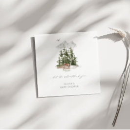 冒険が野生の森の赤ちゃん親愛のシャワーを待つ スタンダードカクテルナプキン