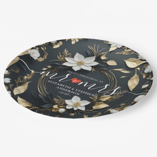 冒険が青い金ゴールド山結婚の ペーパープレート (アングル)