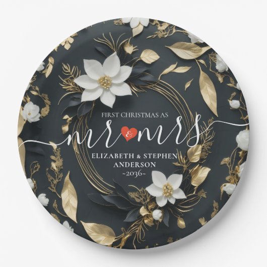 冒険が青い金ゴールド山結婚の ペーパープレート (正面)