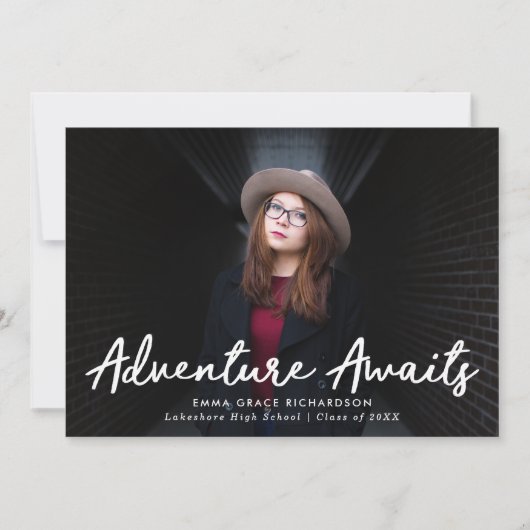 冒険が黒人写真卒業を待つ 案内状 (正面)