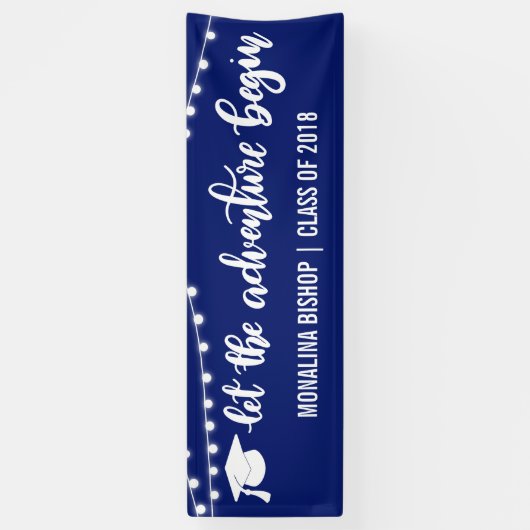 冒険が|の青の卒業生|ライトを始めるようにして下さい 横断幕 (縦)