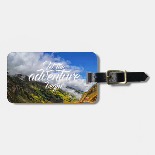 冒険が//山の道の眺めを始めるようにして下さい ラゲッジタグ (正面横)