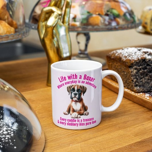 . .冒険だらけのボクサーの犬の生活 コーヒーマグカップ