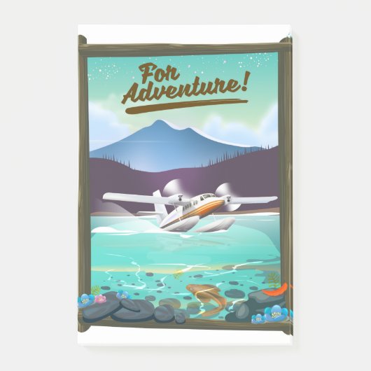 冒険だ！海飛行機旅行ポスター ポストイット (正面)