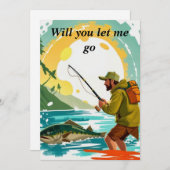 冒険で楽しむ:魚釣り至福の日 招待状 (正面/裏面)