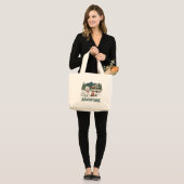 冒険にぴったりなサモエド ラージトートバッグ (正面(モデル))