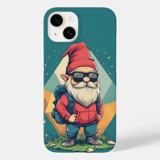 冒険に出るクールなノーム: 楽しいイラスト Case-Mate iPhoneケース (裏面)