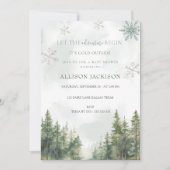 冒険に森の男の子の赤ちゃんシャワーを始める 招待状 (正面)