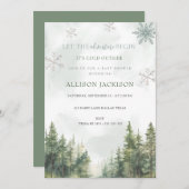 冒険に森の男の子の赤ちゃんシャワーを始める 招待状 (正面/裏面)