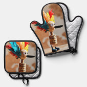 冒険に満ちたシャトルコック 鍋つかみ&鍋敷きセット (正面/裏面)