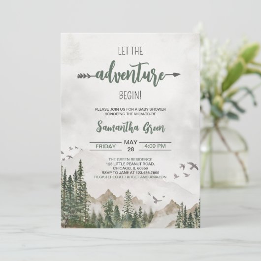 冒険に赤ちゃんシャワーを男女兼用始めよう 招待状 (スタンド正面)