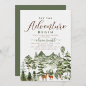 冒険に赤ちゃんシャワーを男女兼用始めよう 招待状 (正面/裏面)