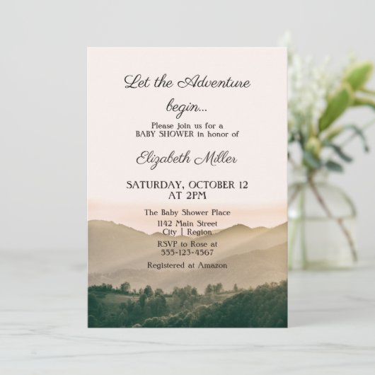 冒険に赤ん坊のシャワーを男女兼用始めさせる 招待状 (スタンド正面)
