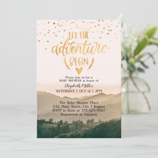 冒険に赤ん坊のシャワーを男女兼用始めさせる 招待状 (スタンド正面)