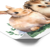 冒険のはじまり 動物 赤ちゃんシャワー ウェルカム ポスター (角)