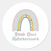 冒険のカラフルやる気を起こさせる虹を求める ラウンドシール (正面)