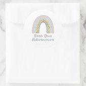 冒険のカラフルやる気を起こさせる虹を求める ラウンドシール (バッグ)