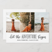 冒険のスクリプトを開始する | 大学院の写真 招待状 (正面/裏面)