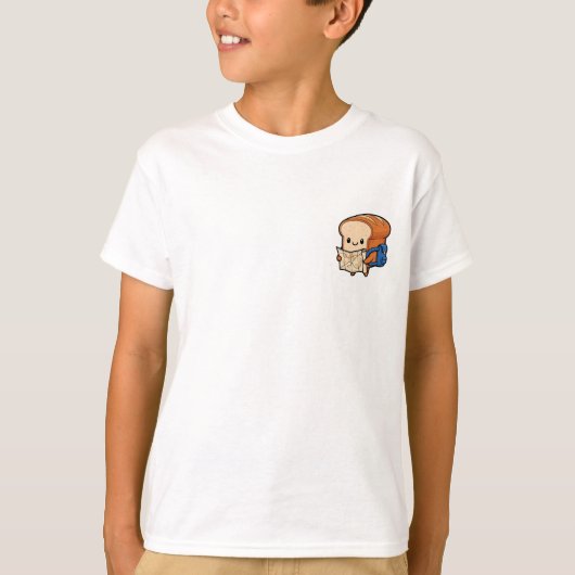 冒険のパン ハイカー エクスプローラー キッズ Tシャツ (正面)
