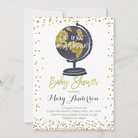 冒険のベビーシャワーの招待状の男の子 招待状 (正面)