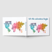 冒険の始まりの幾何学的な世界地図 ゲストブック (全面)