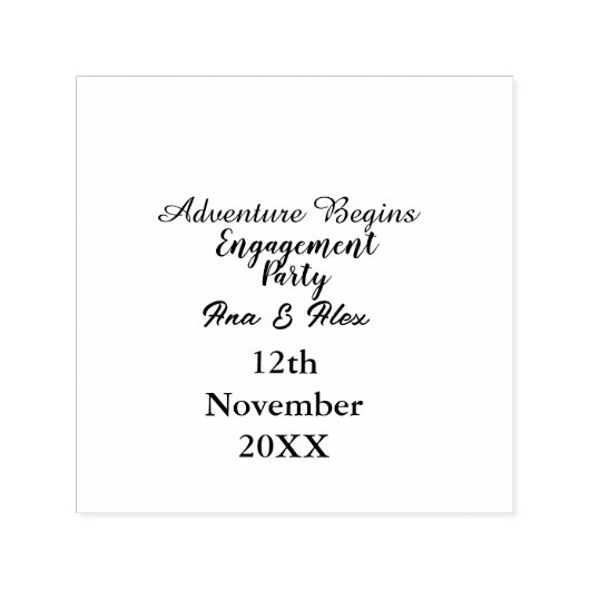 冒険の始まりを告げるエンゲージパーティの名前だ セルフインキングスタンプ (デザイン)