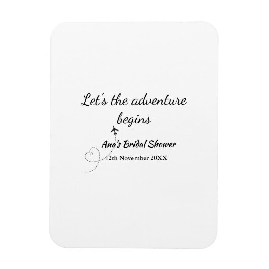 冒険の始まりを祝う ブライダルシャワーに名前を追加 マグネット (縦)
