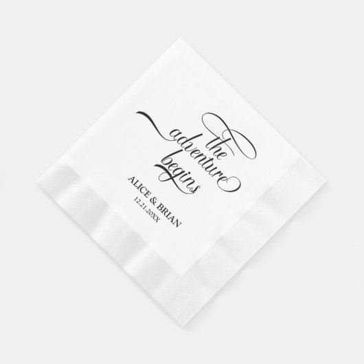 冒険の始まり ウェディングレセプション カクテル 縁ありランチョンナプキン (角)