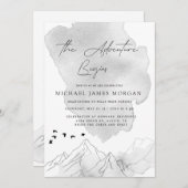 冒険の始まり エレガントな卒業式招待状 招待状 (正面/裏面)