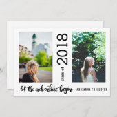 冒険の始まり グラジュエート 2枚の写真 招待状 (正面/裏面)