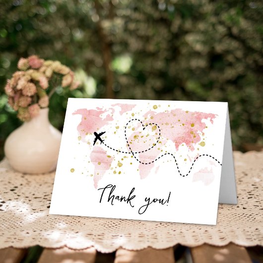 「冒険の始まり！」トラベルマップベイビーシャワープラン サンキューカード