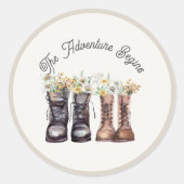 冒険の始まり ハイキングブーツ ラウンドシール (正面)