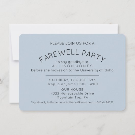 冒険の始まり フォト 別れの会 招待状 (裏面)