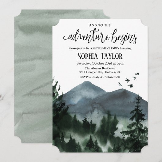 冒険の始まり　引退パーティーのご案内 招待状 (正面/裏面)