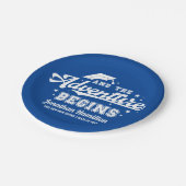 冒険の始まり 青い卒業パーティー ペーパープレート (アングル)