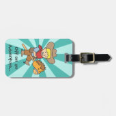 冒険の幸せなカウボーイ ラゲッジタグ (正面横)