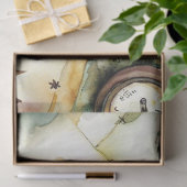 「冒険の待ち時間:地図と旅行」 薄葉紙 (ギフト)