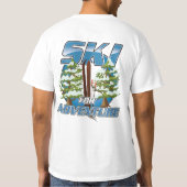 冒険の旅ロゴのスキー Tシャツ (裏面)